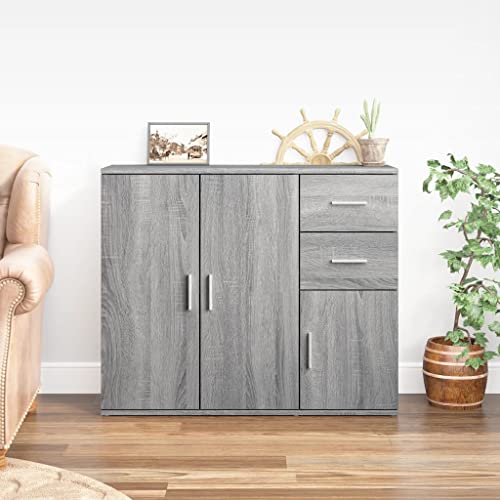 Qnhdfrt Sideboard Grau Sonoma 91 cm Breit Holzwerkstoff Klassisches Design Mit Stauraum für Wohnzimmer Flur Küche Qnhdfrt Sideboard Grau Sonoma 91 cm Breit Holzwerkstoff Klassisches Design Mit Stauraum für Wohnzimmer Flur Küche von Qnhdfrt