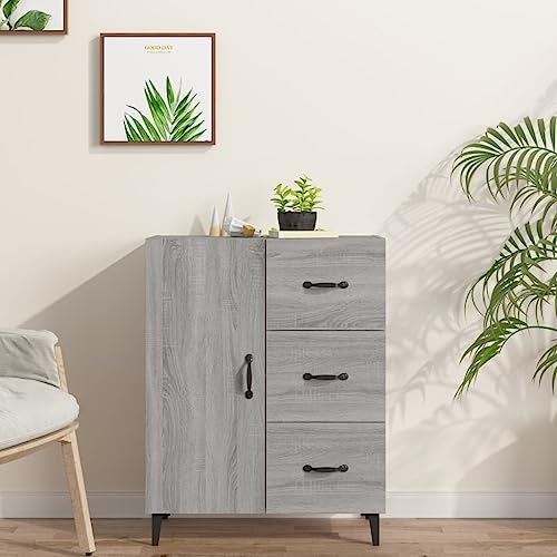 Qnhdfrt Sideboard Grau Sonoma aus Holzwerkstoff 69,5x34x90 cm mit 1 Tür 3 Schubladen Klassisches Design Stauraum für Wohnzimmer Flur Esszimmer Qnhdfrt Sideboard Grau Sonoma aus Holzwerkstoff 69,5x34x90 cm mit 1 Tür 3 Schubladen Klassisches Design Stauraum für Wohnzimmer Flur Esszimmer von Qnhdfrt