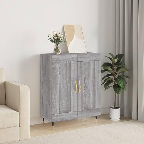 Qnhdfrt Sideboard Grau Sonoma aus Holzwerkstoff & Metall - Modernes Design mit viel Stauraum für Wohnzimmer, Küche & Flur Qnhdfrt Sideboard Grau Sonoma aus Holzwerkstoff & Metall - Modernes Design mit viel Stauraum für Wohnzimmer, Küche & Flur von Qnhdfrt