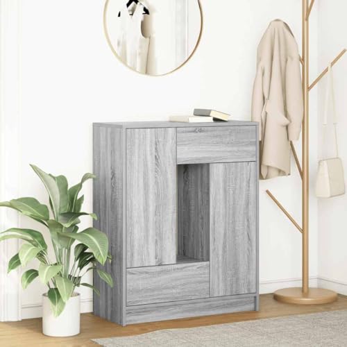 Qnhdfrt Sideboard Grau Sonoma mit 2 Türen und 2 Schubladen 73x31x90 cm Robustes Holzwerkstoff für Wohnzimmer Flur Esszimmer Stilvolle Aufbewahrung Modernes Design Qnhdfrt Sideboard Grau Sonoma mit 2 Türen und 2 Schubladen 73x31x90 cm Robustes Holzwerkstoff für Wohnzimmer Flur Esszimmer Stilvolle Aufbewahrung Modernes Design von Qnhdfrt