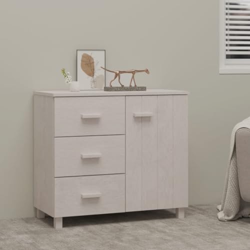 Qnhdfrt Sideboard HAMAR Weiß 90x40x80 cm Massivholz Kiefer MDF mit 3 Schubladen und Tür für Wohnzimmer Küche Flur Robuste Kommode Praktischer Stauraum Dekoratives Möbel Qnhdfrt Sideboard HAMAR Weiß 90x40x80 cm Massivholz Kiefer MDF mit 3 Schubladen und Tür für Wohnzimmer Küche Flur Robuste Kommode Praktischer Stauraum Dekoratives Möbel von Qnhdfrt