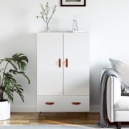 Qnhdfrt Sideboard Highboard Hochglanz-Weiß 69,5x31x115 cm Holzwerkstoff mit Metallbeinen Moderner Stauraum für Wohnzimmer Flur Qnhdfrt Sideboard Highboard Hochglanz-Weiß 69,5x31x115 cm Holzwerkstoff mit Metallbeinen Moderner Stauraum für Wohnzimmer Flur von Qnhdfrt