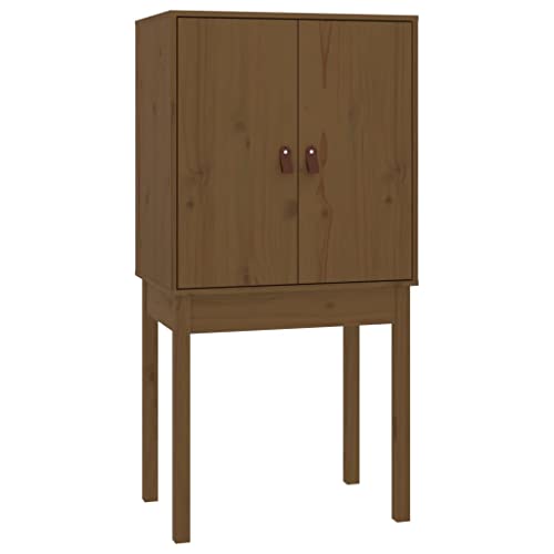 Qnhdfrt Sideboard Highboard aus Massivholz Kiefer Honigbraun 60x40x120 cm mit 2 Türen und 2 Fächern Rustikales Design Kunstledergriffe für Wohnzimmer Küche Flur Qnhdfrt Sideboard Highboard aus Massivholz Kiefer Honigbraun 60x40x120 cm mit 2 Türen und 2 Fächern Rustikales Design Kunstledergriffe für Wohnzimmer Küche Flur von Qnhdfrt