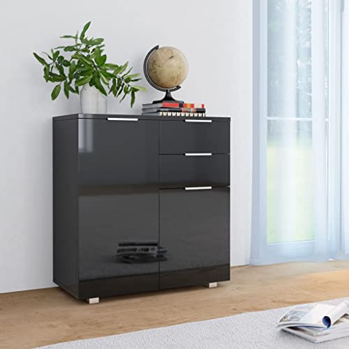 Qnhdfrt Sideboard Hochglanz Schwarz 71x35x80 cm mit 2 Schubladen 2 Türen Holzwerkstoff für Wohnzimmer Küche Flur Stauraum Lösung Qnhdfrt Sideboard Hochglanz Schwarz 71x35x80 cm mit 2 Schubladen 2 Türen Holzwerkstoff für Wohnzimmer Küche Flur Stauraum Lösung von Qnhdfrt