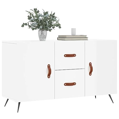 Qnhdfrt Sideboard Hochglanz-Weiß 100x36x60 cm aus Holzwerkstoff mit Metallbeinen - Moderner Schrank mit großem Stauraum für Wohnzimmer Küche Flur Qnhdfrt Sideboard Hochglanz-Weiß 100x36x60 cm aus Holzwerkstoff mit Metallbeinen - Moderner Schrank mit großem Stauraum für Wohnzimmer Küche Flur von Qnhdfrt