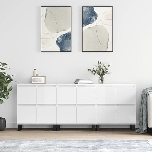 Qnhdfrt Sideboard Hochglanz Weiß 180 cm Breit Holzwerkstoff Möbel Set 3 Stück mit Viel Stauraum für Wohnzimmer Küche Flur Qnhdfrt Sideboard Hochglanz Weiß 180 cm Breit Holzwerkstoff Möbel Set 3 Stück mit Viel Stauraum für Wohnzimmer Küche Flur von Qnhdfrt