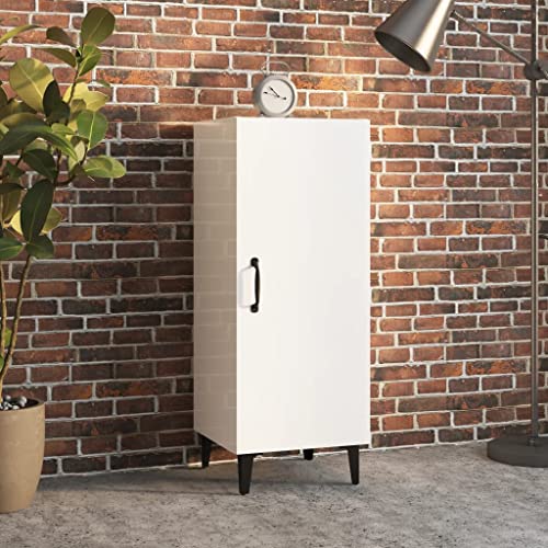 Qnhdfrt Sideboard Hochglanz-Weiß 34,5x34x90cm Holzwerkstoff Moderner Beistellschrank mit Viel Stauraum für Wohnzimmer Flur Küche von Qnhdfrt