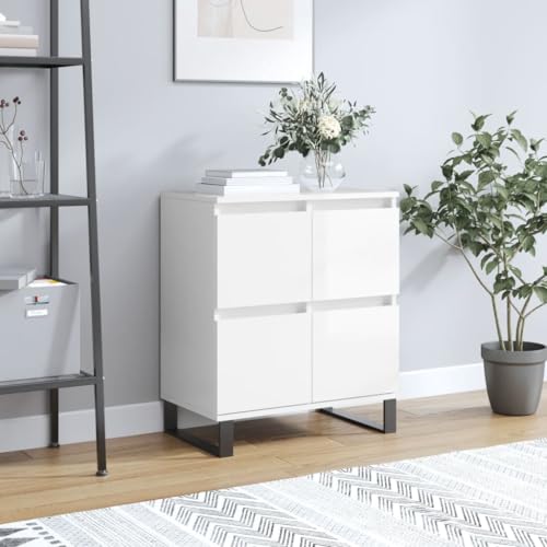 Qnhdfrt Sideboard Hochglanz-Weiß 60x35x70 cm Holzwerkstoff mit Eisenbeinen, Stauraum Lösung für Wohnzimmer Küche Flur, Beistellschrank mit zeitlosem Design Qnhdfrt Sideboard Hochglanz-Weiß 60x35x70 cm Holzwerkstoff mit Eisenbeinen, Stauraum Lösung für Wohnzimmer Küche Flur, Beistellschrank mit zeitlosem Design von Qnhdfrt