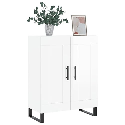 Qnhdfrt Sideboard Hochglanz-Weiß 69,5 cm Breit Holzwerkstoff Klassisches Design mit Stauraum für Wohnzimmer Flur von Qnhdfrt