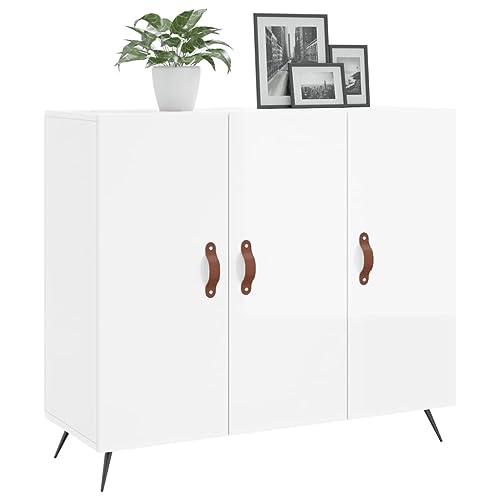 Qnhdfrt Sideboard Hochglanz-Weiß 90x34x80 cm Holzwerkstoff mit Metallbeinen Modernes Design für Wohnzimmer Küche Flur Viel Stauraum Stabiles Möbel Qnhdfrt Sideboard Hochglanz-Weiß 90x34x80 cm Holzwerkstoff mit Metallbeinen Modernes Design für Wohnzimmer Küche Flur Viel Stauraum Stabiles Möbel von Qnhdfrt