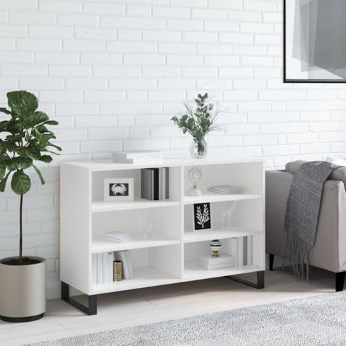 Qnhdfrt Sideboard Hochglanz Weiß aus Holzwerkstoff 103,5x35x70 cm mit Eisenbeinen für Wohnzimmer Küche Flur Qnhdfrt Sideboard Hochglanz Weiß aus Holzwerkstoff 103,5x35x70 cm mit Eisenbeinen für Wohnzimmer Küche Flur von Qnhdfrt