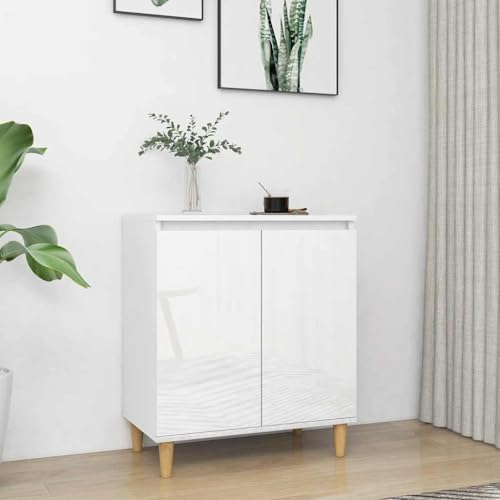 Qnhdfrt Sideboard Hochglanz Weiß mit Massivholzbeinen Kommode Schrank 60x35x70 cm für Wohnzimmer Flur Esszimmer Moderner Stauraum Qnhdfrt Sideboard Hochglanz Weiß mit Massivholzbeinen Kommode Schrank 60x35x70 cm für Wohnzimmer Flur Esszimmer Moderner Stauraum von Qnhdfrt