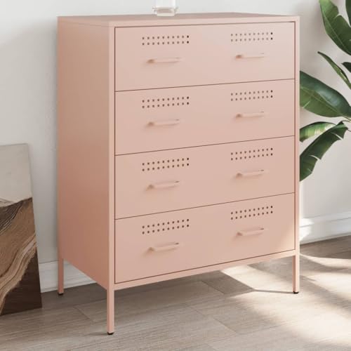 Qnhdfrt Sideboard Industrial Stil Rosa 68x39x89 cm Stahl mit 4 Schubladen Stauraum für Wohnzimmer Schlafzimmer Flur Qnhdfrt Sideboard Industrial Stil Rosa 68x39x89 cm Stahl mit 4 Schubladen Stauraum für Wohnzimmer Schlafzimmer Flur von Qnhdfrt