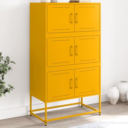 Qnhdfrt Sideboard Industrie-Stil Senfgelb Stahl 68,5x38,5x123,5 cm Robust mit 6 Fächern für Wohnzimmer Flur Qnhdfrt Sideboard Industrie-Stil Senfgelb Stahl 68,5x38,5x123,5 cm Robust mit 6 Fächern für Wohnzimmer Flur von Qnhdfrt