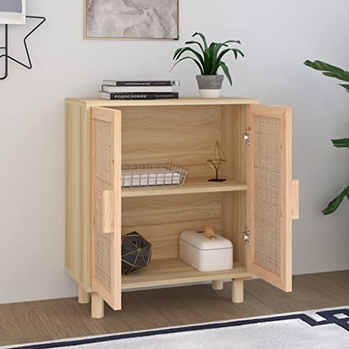 Qnhdfrt Sideboard Kiefer Massivholz mit Natur-Rattan 60x30x70 cm Braun Stauraum Möbel für Wohnzimmer Flur Esszimmer Qnhdfrt Sideboard Kiefer Massivholz mit Natur-Rattan 60x30x70 cm Braun Stauraum Möbel für Wohnzimmer Flur Esszimmer von Qnhdfrt