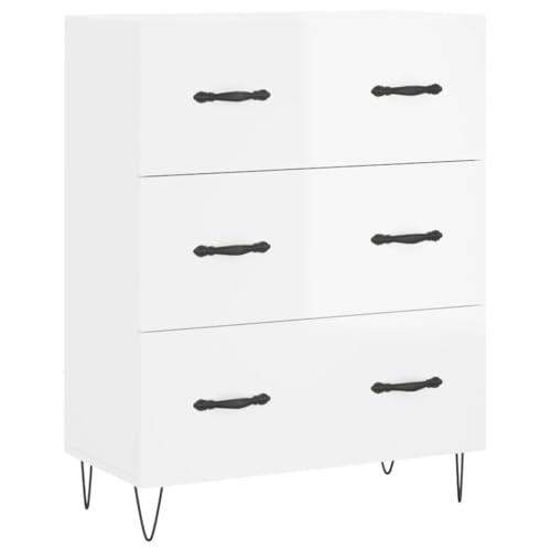 Qnhdfrt Sideboard Kommode Hochglanz-Weiß 69,5x34x90 cm Holzwerkstoff Metall mit 3 Schubladen, Zeitloses Design und Metallfüße für Stauraum, geeignet für Wohnzimmer, Flur oder Esszimmer Qnhdfrt Sideboard Kommode Hochglanz-Weiß 69,5x34x90 cm Holzwerkstoff Metall mit 3 Schubladen, Zeitloses Design und Metallfüße für Stauraum, geeignet für Wohnzimmer, Flur oder Esszimmer von Qnhdfrt