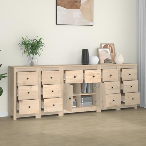 Qnhdfrt Sideboard Massivholz Kiefer 230x80x35cm Landhausstil Sideboard mit Schubladen und Tür für Wohnzimmer Schlafzimmer Büro Qnhdfrt Sideboard Massivholz Kiefer 230x80x35cm Landhausstil Sideboard mit Schubladen und Tür für Wohnzimmer Schlafzimmer Büro von Qnhdfrt