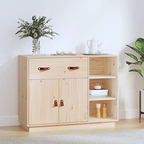 Qnhdfrt Sideboard Massivholz Kiefer 98,5x40x75 cm Rustikales Design Großer Stauraum für Wohnzimmer Flur Esszimmer Qnhdfrt Sideboard Massivholz Kiefer 98,5x40x75 cm Rustikales Design Großer Stauraum für Wohnzimmer Flur Esszimmer von Qnhdfrt