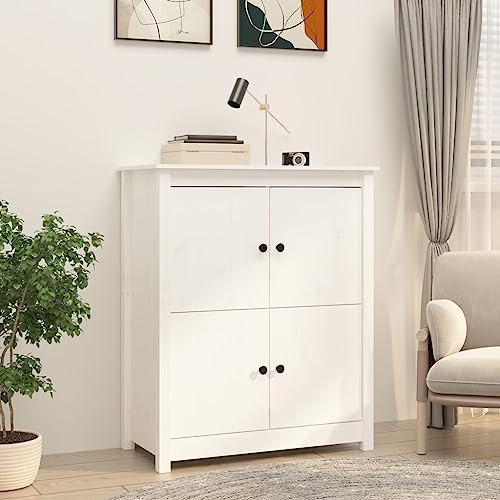 Qnhdfrt Sideboard Massivholz Kiefer Weiß Landhausstil 83x41,5x100 cm mit 4 Fächern Robuste Oberplatte für Wohnzimmer Küche Flur Qnhdfrt Sideboard Massivholz Kiefer Weiß Landhausstil 83x41,5x100 cm mit 4 Fächern Robuste Oberplatte für Wohnzimmer Küche Flur von Qnhdfrt