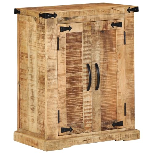 Qnhdfrt Sideboard Massivholz Landhausstil Braun 55x35x70 cm mit 2 Türen, Rustikales Kiefernholz Möbelstück für Esszimmer und Wohnzimmer Qnhdfrt Sideboard Massivholz Landhausstil Braun 55x35x70 cm mit 2 Türen, Rustikales Kiefernholz Möbelstück für Esszimmer und Wohnzimmer von Qnhdfrt