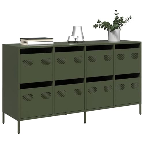 Qnhdfrt Sideboard Olivgrün 135 cm Breit Kaltgewalzter Stahl Schubladenschrank mit 8 Schubladen und Starker Oberplatte für Wohnzimmer Flur Qnhdfrt Sideboard Olivgrün 135 cm Breit Kaltgewalzter Stahl Schubladenschrank mit 8 Schubladen und Starker Oberplatte für Wohnzimmer Flur von Qnhdfrt