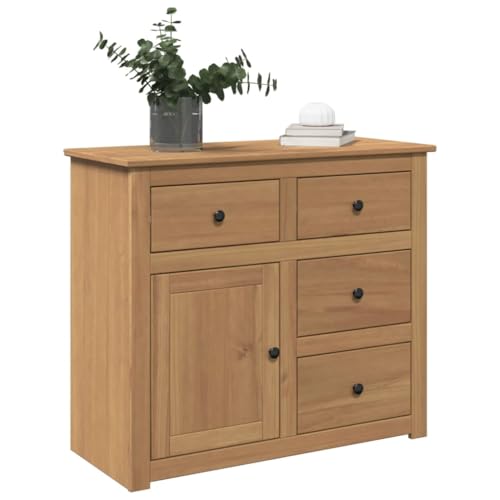Qnhdfrt Sideboard Panama mit 4 Schubladen aus Massivholz Kiefer, 93x40x80 cm, Rustikale Kommode für Küche Wohnzimmer und Flur als Beistellschrank mit Wandhalterung Qnhdfrt Sideboard Panama mit 4 Schubladen aus Massivholz Kiefer, 93x40x80 cm, Rustikale Kommode für Küche Wohnzimmer und Flur als Beistellschrank mit Wandhalterung von Qnhdfrt