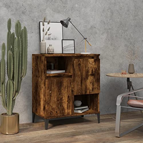 Qnhdfrt Sideboard Räuchereiche 60x35x70 cm Holzwerkstoff - Modernes Sideboard für Wohnzimmer, Küche & Flur mit 4 Fächern & Stabiler Metallkonstruktion Qnhdfrt Sideboard Räuchereiche 60x35x70 cm Holzwerkstoff - Modernes Sideboard für Wohnzimmer, Küche & Flur mit 4 Fächern & Stabiler Metallkonstruktion von Qnhdfrt