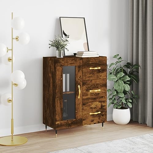 Qnhdfrt Sideboard Räuchereiche 69,5x34x90 cm Holzwerkstoff Mit Metallfüßen Landhausstil Design Aufbewahrungsschrank für Wohnzimmer Küche Flur Qnhdfrt Sideboard Räuchereiche 69,5x34x90 cm Holzwerkstoff Mit Metallfüßen Landhausstil Design Aufbewahrungsschrank für Wohnzimmer Küche Flur von Qnhdfrt