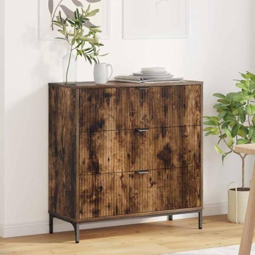 Qnhdfrt Sideboard Räuchereiche 79,5 x 33 x 82 cm Holzwerkstoff mit 3 Schubladen Modernes Lowboard Stauraum Kommode für Küche Wohnzimmer Flur Qnhdfrt Sideboard Räuchereiche 79,5 x 33 x 82 cm Holzwerkstoff mit 3 Schubladen Modernes Lowboard Stauraum Kommode für Küche Wohnzimmer Flur von Qnhdfrt