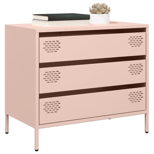 Qnhdfrt Sideboard Rosa aus Kaltgewalztem Stahl 68x39x58,5 cm mit 3 Schubladen für Wohnzimmer Flur Schlafzimmer Büro Klassisches Design und Robuster Stauraum Qnhdfrt Sideboard Rosa aus Kaltgewalztem Stahl 68x39x58,5 cm mit 3 Schubladen für Wohnzimmer Flur Schlafzimmer Büro Klassisches Design und Robuster Stauraum von Qnhdfrt