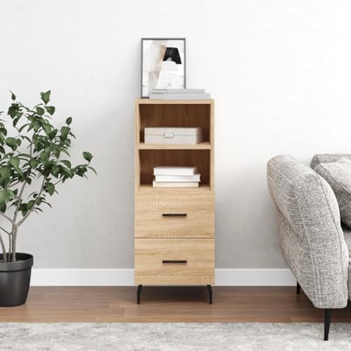 Qnhdfrt Sideboard Schmal Sonoma-Eiche 34.5x34x90cm Modernes Holzwerkstoff Möbel mit Metallbeinen für Wohnzimmer Flur Küche Qnhdfrt Sideboard Schmal Sonoma-Eiche 34.5x34x90cm Modernes Holzwerkstoff Möbel mit Metallbeinen für Wohnzimmer Flur Küche von Qnhdfrt
