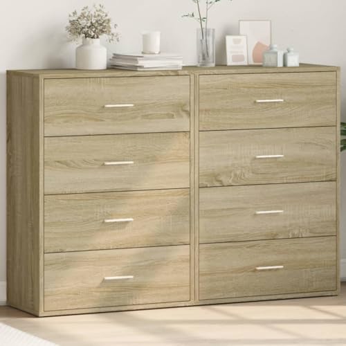 Qnhdfrt Sideboard Schrank 2 Stück Sonoma-Eiche Holzwerkstoff 60x31x84 cm Robust Modern mit Praktischem Stauraum für Wohnzimmer Flur Büro Qnhdfrt Sideboard Schrank 2 Stück Sonoma-Eiche Holzwerkstoff 60x31x84 cm Robust Modern mit Praktischem Stauraum für Wohnzimmer Flur Büro von Qnhdfrt