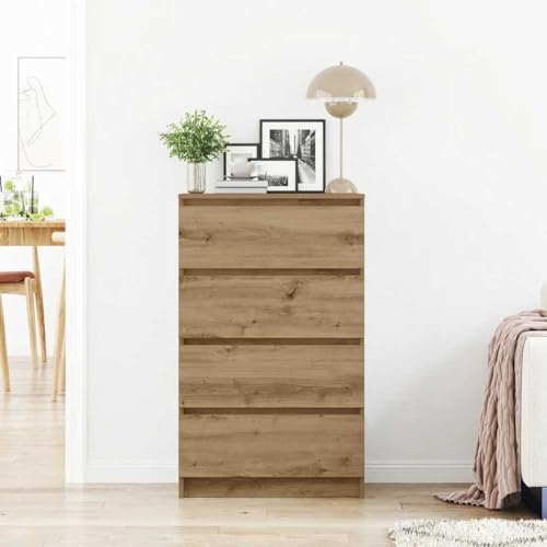 Qnhdfrt Sideboard Schrank Artisan-Eiche Holzwerkstoff 60x35x98,5 cm mit 4 Schubladen Stauraum Möbel für Wohnzimmer Küche Flur Qnhdfrt Sideboard Schrank Artisan-Eiche Holzwerkstoff 60x35x98,5 cm mit 4 Schubladen Stauraum Möbel für Wohnzimmer Küche Flur von Qnhdfrt
