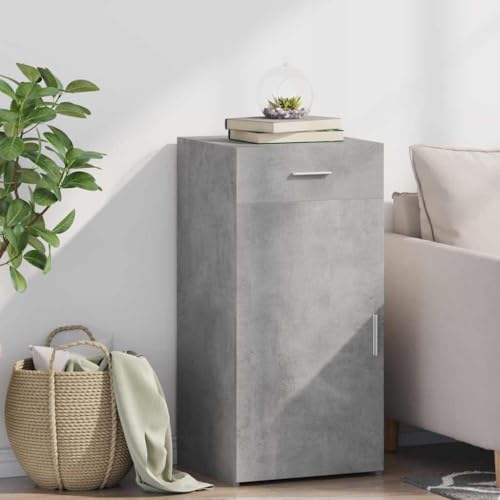 Qnhdfrt Sideboard Schrank Betongrau 45x42,5x93 cm aus Holzwerkstoff - Robustes Möbel mit Schublade für effiziente Aufbewahrung in Wohnzimmer, Flur oder Küche von Qnhdfrt