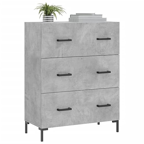 Qnhdfrt Sideboard Schrank Betongrau 69,5x34x90 cm Holzwerkstoff Metallfüße für Wohnzimmer Küche Flur mit 3 Schubladen Qnhdfrt Sideboard Schrank Betongrau 69,5x34x90 cm Holzwerkstoff Metallfüße für Wohnzimmer Küche Flur mit 3 Schubladen von Qnhdfrt