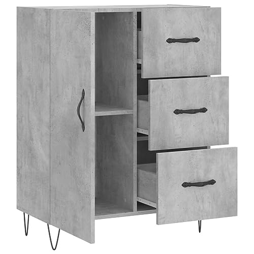 Qnhdfrt Sideboard Schrank Betongrau 69,5x34x90 cm aus Holzwerkstoff mit Metallfüßen - Zeitloses Design, reichlich Stauraum für Wohnzimmer, Küche oder Flur Qnhdfrt Sideboard Schrank Betongrau 69,5x34x90 cm aus Holzwerkstoff mit Metallfüßen - Zeitloses Design, reichlich Stauraum für Wohnzimmer, Küche oder Flur von Qnhdfrt
