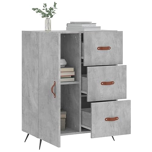 Qnhdfrt Sideboard Schrank Betongrau 69,5x34x90 cm mit 3 Schubladen und 2 Fächern Holzwerkstoff Metallfüße Stauraum für Wohnzimmer Küche Flur Qnhdfrt Sideboard Schrank Betongrau 69,5x34x90 cm mit 3 Schubladen und 2 Fächern Holzwerkstoff Metallfüße Stauraum für Wohnzimmer Küche Flur von Qnhdfrt