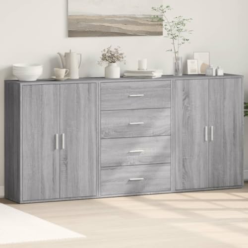 Qnhdfrt Sideboard Schrank Grau Sonoma 60x31x84 cm Holzwerkstoff Set 3 STK Modernes Design mit Reichlich Stauraum für Wohnzimmer Flur Esszimmer Qnhdfrt Sideboard Schrank Grau Sonoma 60x31x84 cm Holzwerkstoff Set 3 STK Modernes Design mit Reichlich Stauraum für Wohnzimmer Flur Esszimmer von Qnhdfrt