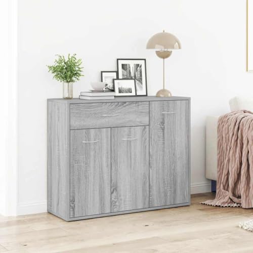 Qnhdfrt Sideboard Schrank Grau Sonoma 88x30x70 cm Holzwerkstoff mit 1 Schublade 3 Türen Modernes Design Viel Stauraum für Wohnzimmer Flur Qnhdfrt Sideboard Schrank Grau Sonoma 88x30x70 cm Holzwerkstoff mit 1 Schublade 3 Türen Modernes Design Viel Stauraum für Wohnzimmer Flur von Qnhdfrt