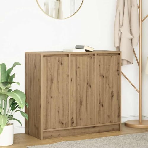 Qnhdfrt Sideboard Schrank Kommode Artisan-Eiche Holzwerkstoff 85x34x76 cm mit 3 Türen und 3 Ablagen für Wohnzimmer Flur Küche Qnhdfrt Sideboard Schrank Kommode Artisan-Eiche Holzwerkstoff 85x34x76 cm mit 3 Türen und 3 Ablagen für Wohnzimmer Flur Küche von Qnhdfrt