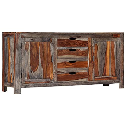 Qnhdfrt Sideboard Schrank Massivholz Akazie Grau Vintage 160x40x75 cm mit 4 Schubladen 2 Türen für Wohnzimmer Küche Flur Qnhdfrt Sideboard Schrank Massivholz Akazie Grau Vintage 160x40x75 cm mit 4 Schubladen 2 Türen für Wohnzimmer Küche Flur von Qnhdfrt