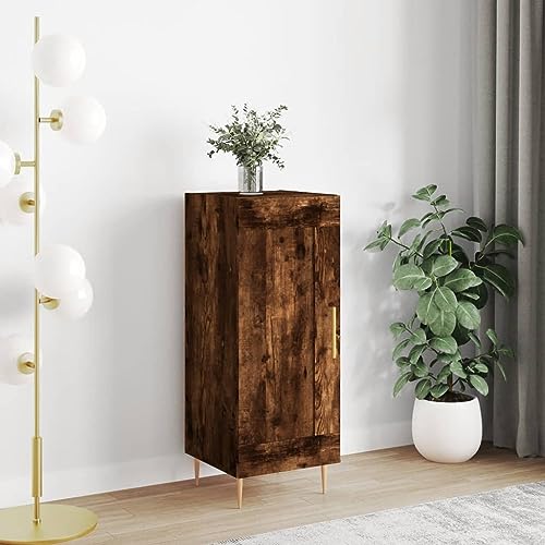 Qnhdfrt Sideboard Schrank Räuchereiche 34,5x34x90 cm mit 3 Fächern und Metallfüßen - Stilvolles Möbelstück für Wohnzimmer Küche Flur Qnhdfrt Sideboard Schrank Räuchereiche 34,5x34x90 cm mit 3 Fächern und Metallfüßen - Stilvolles Möbelstück für Wohnzimmer Küche Flur von Qnhdfrt