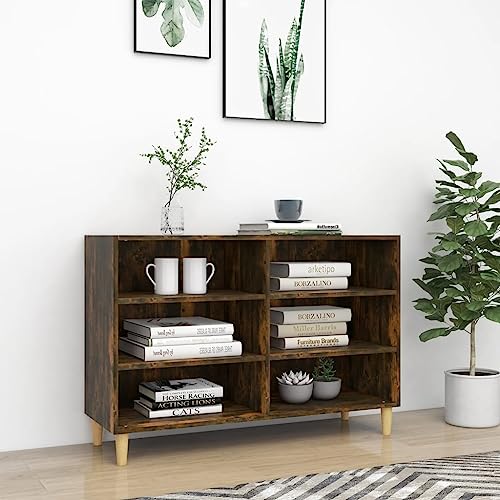 Qnhdfrt Sideboard Schrank Räuchereiche Holzwerkstoff mit Massivholz Beinen 103,5x35x70 cm 6 Einlegeböden Stauraum für Bücher DVDs Wohnzimmer Qnhdfrt Sideboard Schrank Räuchereiche Holzwerkstoff mit Massivholz Beinen 103,5x35x70 cm 6 Einlegeböden Stauraum für Bücher DVDs Wohnzimmer von Qnhdfrt