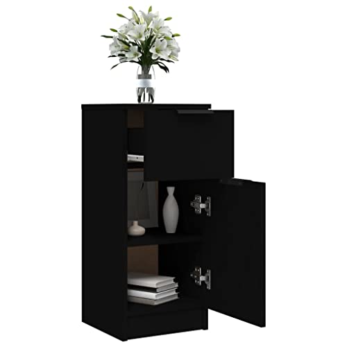 Qnhdfrt Sideboard Schrank Schwarz 30x30x70 cm Holzwerkstoff Kommode mit Schublade und Türen für Wohnzimmer Flur Küche Qnhdfrt Sideboard Schrank Schwarz 30x30x70 cm Holzwerkstoff Kommode mit Schublade und Türen für Wohnzimmer Flur Küche von Qnhdfrt