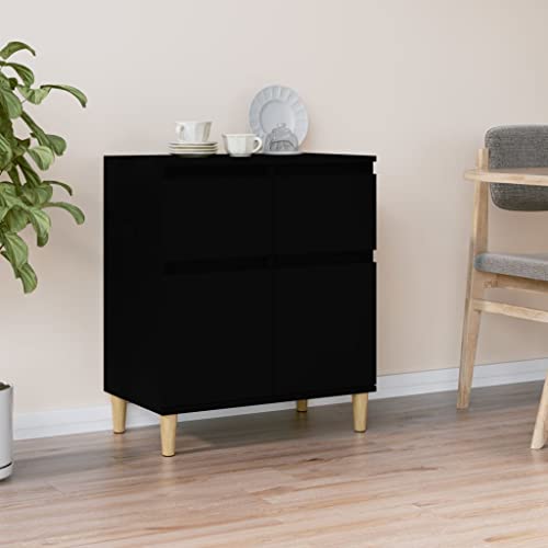 Qnhdfrt Sideboard Schrank Schwarz 60x35x70 cm Holzwerkstoff mit Massivholzbeinen für Küche Wohnzimmer Flur Qnhdfrt Sideboard Schrank Schwarz 60x35x70 cm Holzwerkstoff mit Massivholzbeinen für Küche Wohnzimmer Flur von Qnhdfrt
