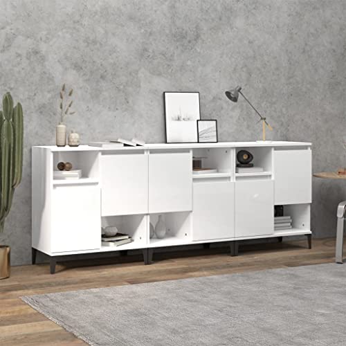 Qnhdfrt Sideboard Schrank Set 3 STK Hochglanz Weiß 60x35x70 cm Holzwerkstoff Modernes Design für Wohnzimmer Küche Flur Qnhdfrt Sideboard Schrank Set 3 STK Hochglanz Weiß 60x35x70 cm Holzwerkstoff Modernes Design für Wohnzimmer Küche Flur von Qnhdfrt