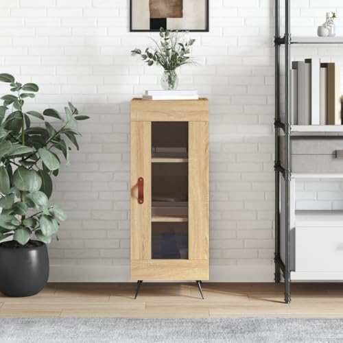 Qnhdfrt Sideboard Schrank Sonoma-Eiche 34.5x34x90 cm aus Holzwerkstoff mit Glas-Tür und Stauraum - Zeitloses Design für Wohnzimmer, Flur oder Küche als Beistellschrank, Buffet oder Vitrinenschrank Qnhdfrt Sideboard Schrank Sonoma-Eiche 34.5x34x90 cm aus Holzwerkstoff mit Glas-Tür und Stauraum - Zeitloses Design für Wohnzimmer, Flur oder Küche als Beistellschrank, Buffet oder Vitrinenschrank von Qnhdfrt