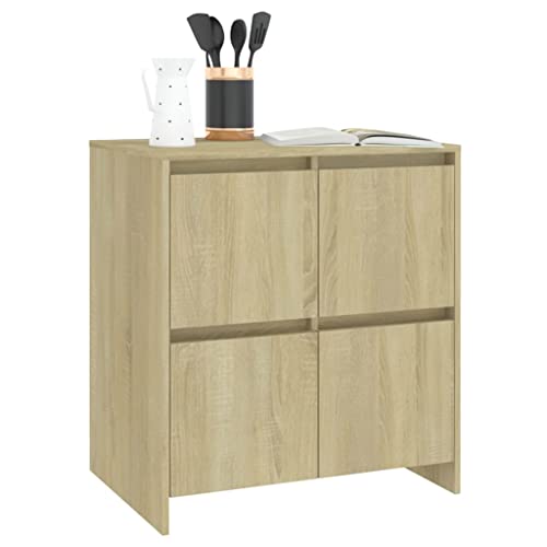 Qnhdfrt Sideboard Schrank Sonoma-Eiche 70x41x75 cm Holzwerkstoff 4 Türen Stauraum Minimalistisches Design für Wohnzimmer Küche Flur Qnhdfrt Sideboard Schrank Sonoma-Eiche 70x41x75 cm Holzwerkstoff 4 Türen Stauraum Minimalistisches Design für Wohnzimmer Küche Flur von Qnhdfrt