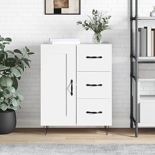 Qnhdfrt Sideboard Schrank Weiß 69,5x34x90 cm Holzwerkstoff Metall Klassisches Design mit Stauraum für Wohnzimmer Flur Esszimmer Qnhdfrt Sideboard Schrank Weiß 69,5x34x90 cm Holzwerkstoff Metall Klassisches Design mit Stauraum für Wohnzimmer Flur Esszimmer von Qnhdfrt