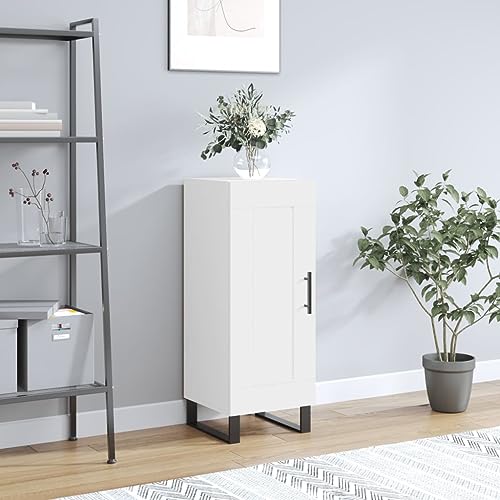 Qnhdfrt Sideboard Schrank Weiß aus Holzwerkstoff und Metall 34,5x34x90 cm mit 3 Fächern und Tür für Wohnzimmer Küche Flur Qnhdfrt Sideboard Schrank Weiß aus Holzwerkstoff und Metall 34,5x34x90 cm mit 3 Fächern und Tür für Wohnzimmer Küche Flur von Qnhdfrt